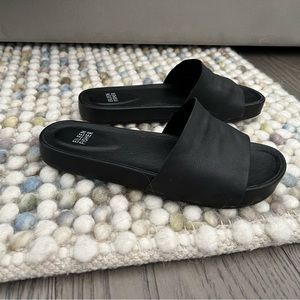 Eileen Fisher Leather Slides - Size 7
